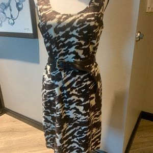 Michael Kors Belted animal print footed dress